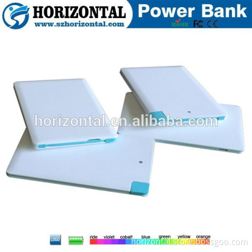 full capacity universal battery charger ultra thin credit card power bank 2500mah